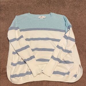 Vineyard Vines Light Blue and White Striped Crewneck Sweater